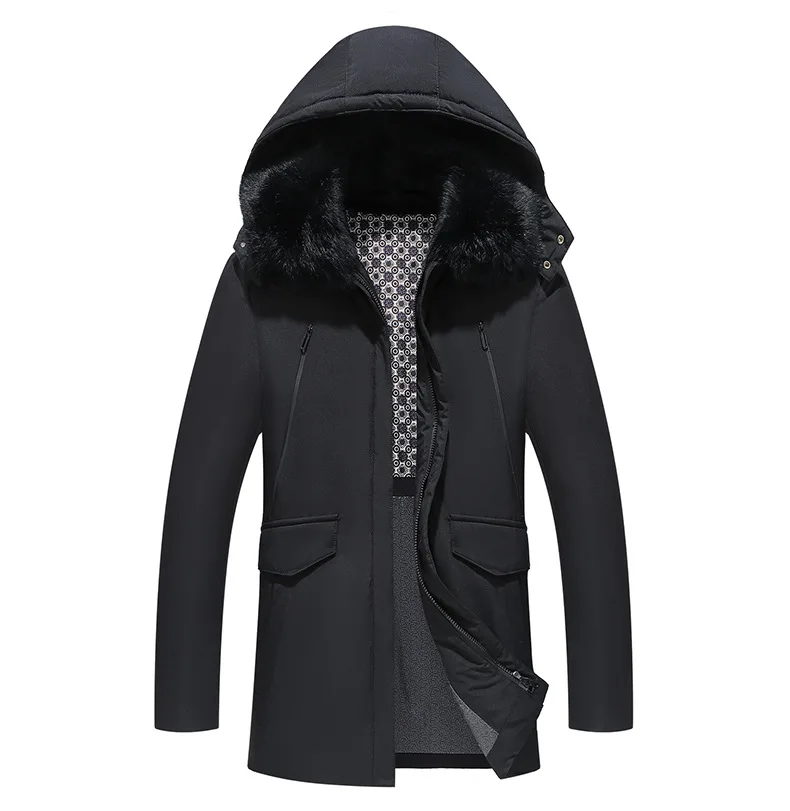 Canada Fashion Winter Jacket for Men Down Coat Parkas Men's White Goose Down Jacket Puffer Padding Detachable Fur Collar HYX0018