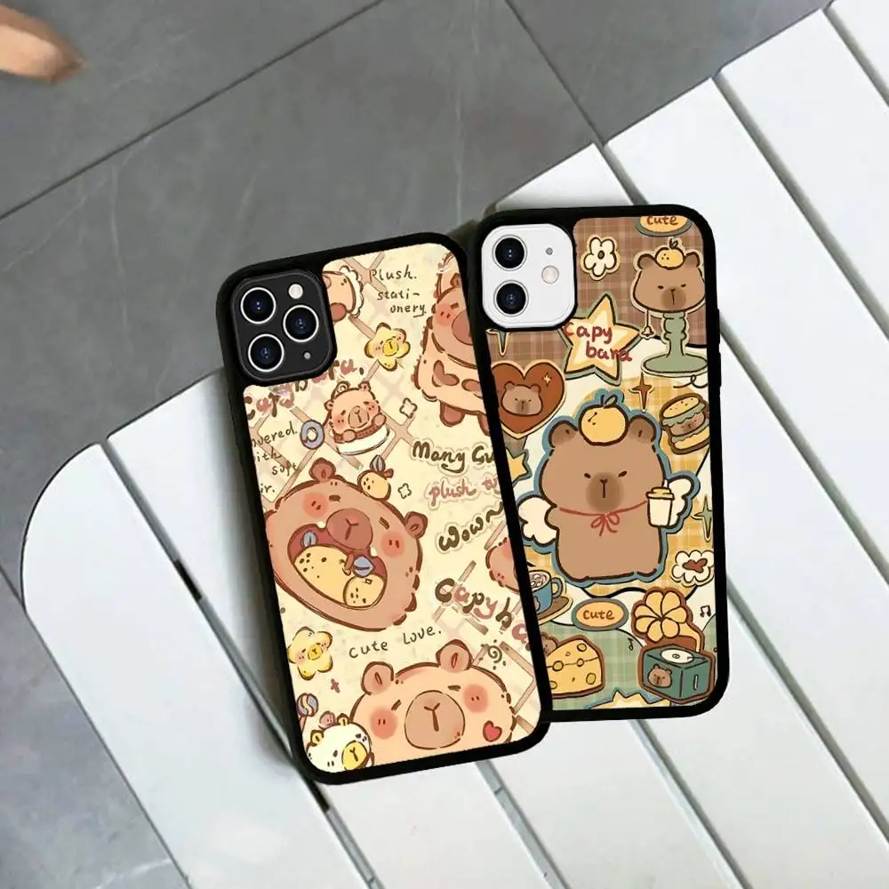 

Cute Cool Capybara PC+TPU Shockproof Protective Phone Case For IPhone17 14 15 16 Pro Max 13 12 11 17 Air