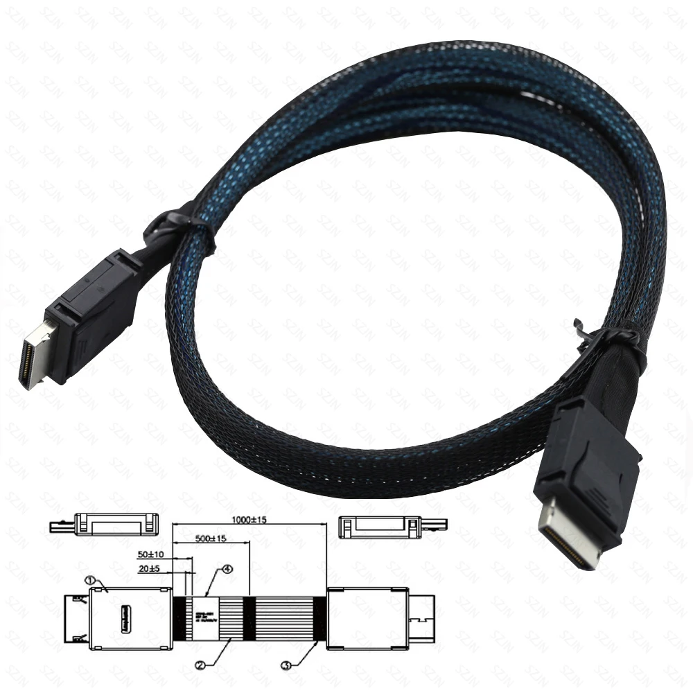 

PCIe Oculink SFF-8611 4I к SFF-8611 4I Mini SAS HD-кабель длиной 50-200 см, высокоскоростной кабель передачи данных для серверов/складушек