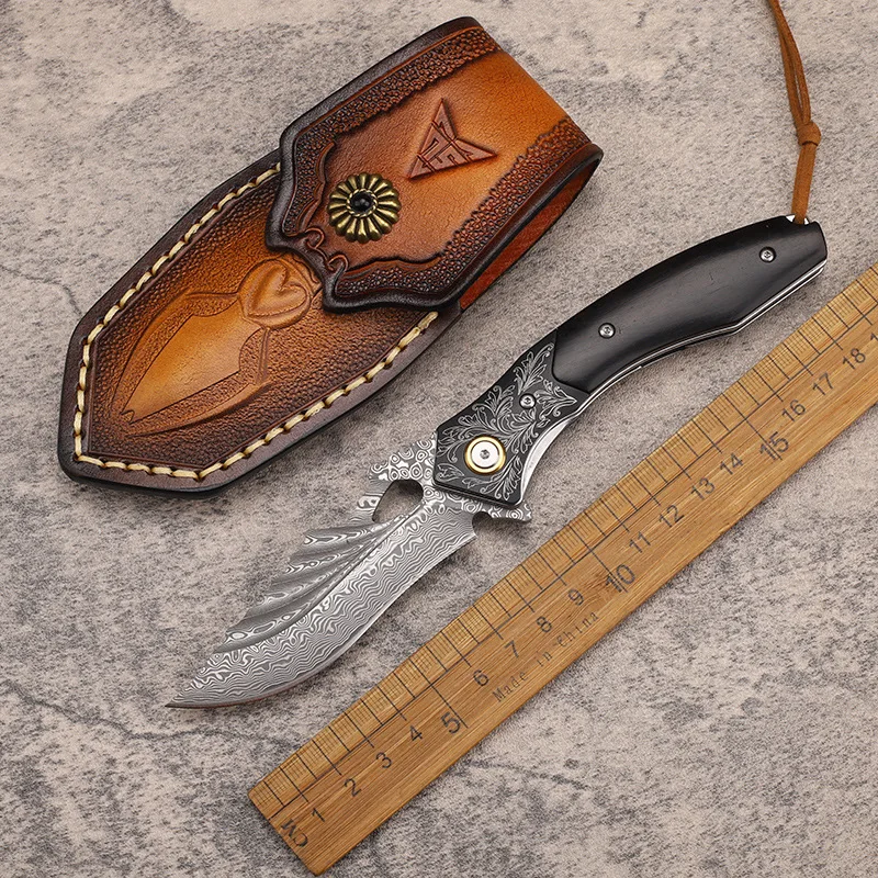 Gift collection VG10 Damascus forged discount folding knife High hardness Outdoor Camping self-defense EDC folding knife