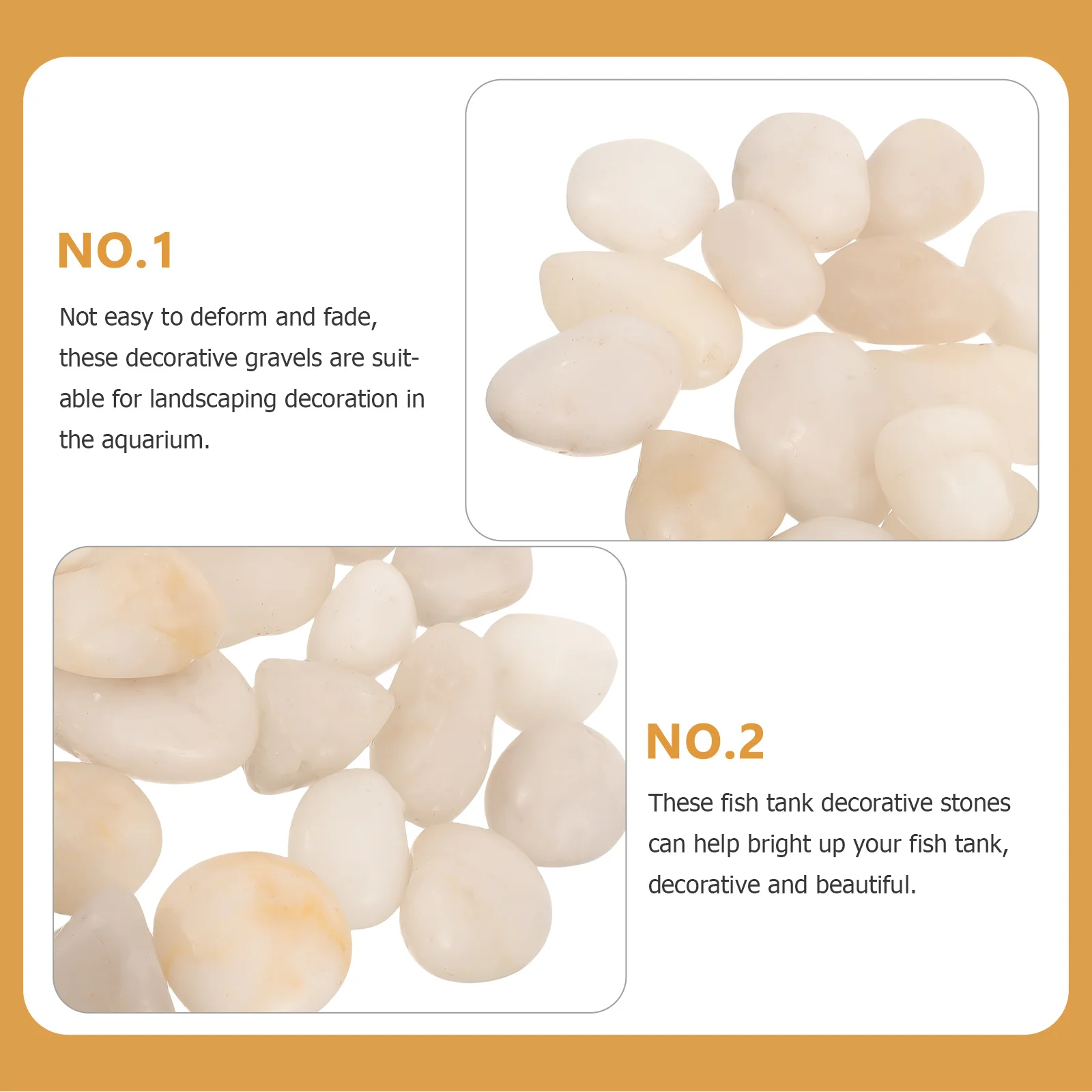 

1Set River Rocks Aquarium Gravels for Fish Tank Decor Landscaping Stones Non-Fading Waterproof Decoration Bulk