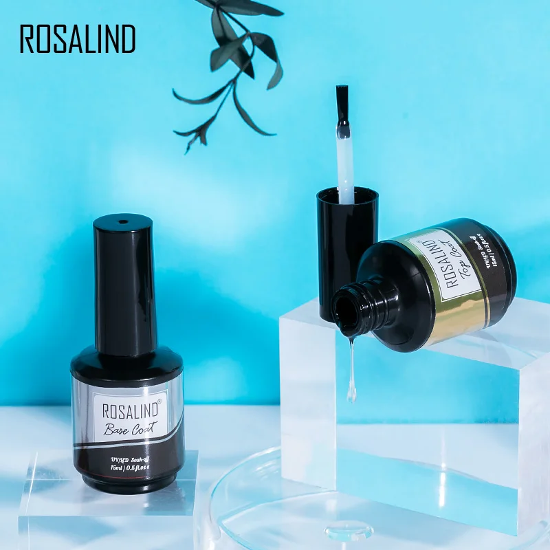 ROSALIND 15Ml Top Coat Gel UV กึ่งถาวรโคมไฟ LED Soak Off เล็บยาวนานการตกแต่งศิลปะเล็บภาษาโปลิชคำ Top Coat