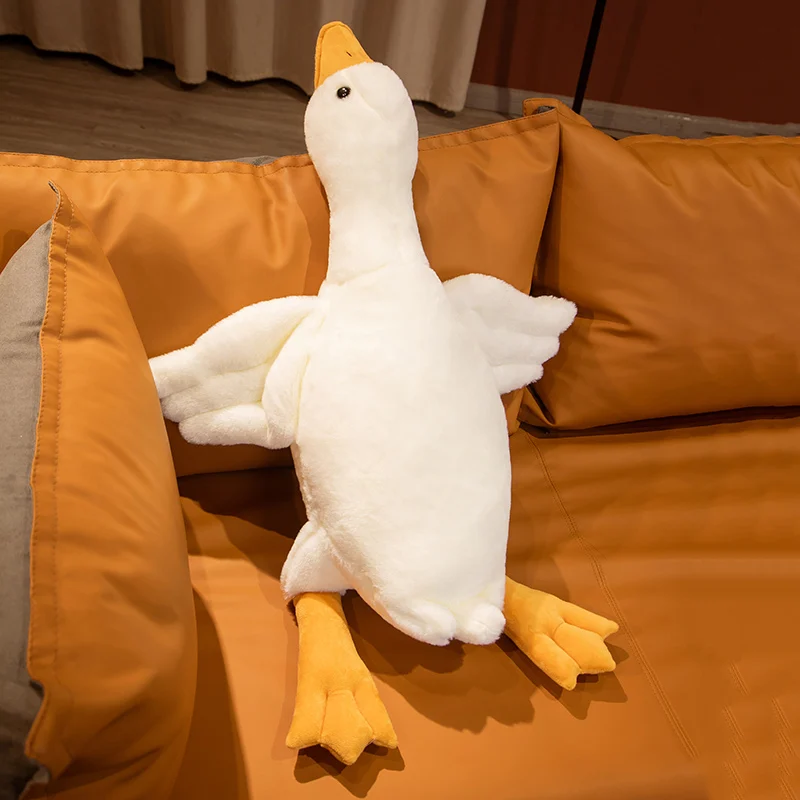 Pato de peluche de simulación gigante para niños y niñas, almohada suave Huggable, muñeco de peluche de ganso gigante, cisne tierno, regalo de