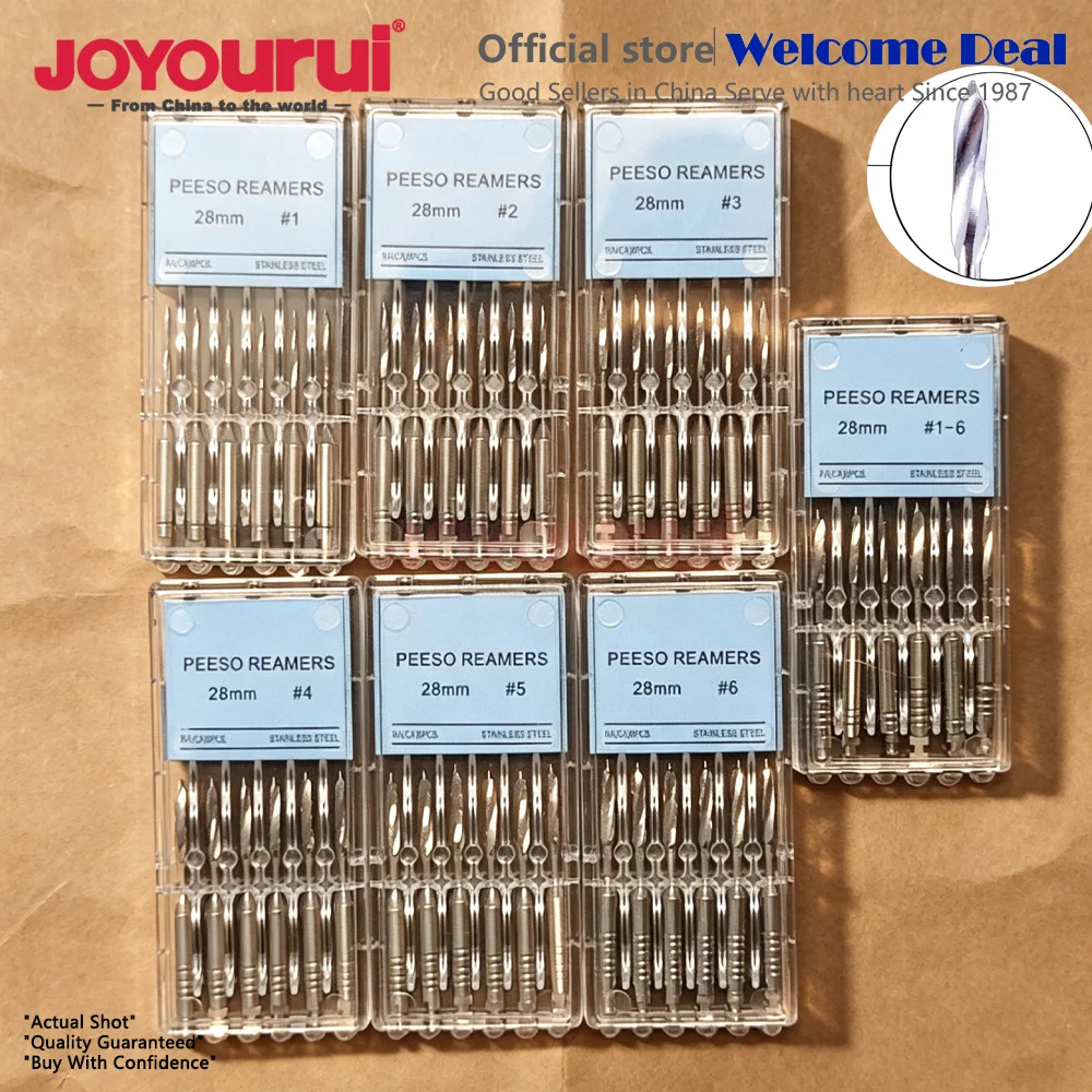 6Pcs Dental Endodontic Drill Gates Glidden Pesso Reamer Root Canal 32mm 28mm 1-6# Engine Use Stainless Steel Endo File Dentales