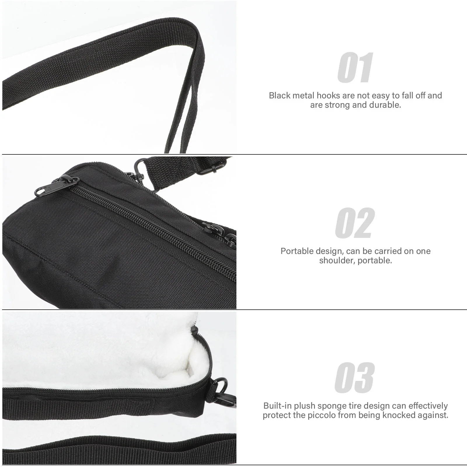 Piccolo Bag Carry Flute and Case Convenient Storage Holder Music Instrument Guitar