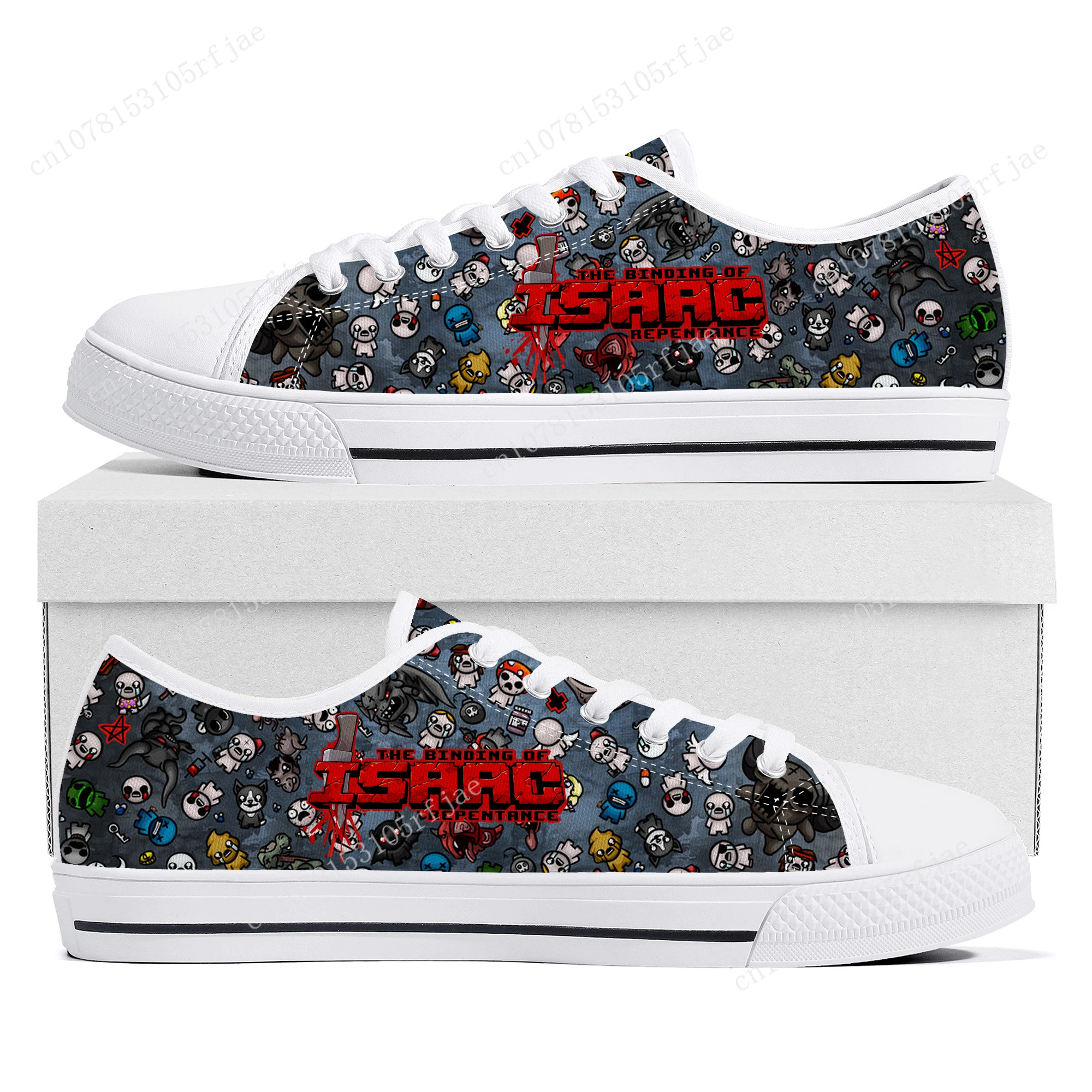 The Binding of Isaac Low Top Sneakers Cartoon Game Womens Mens Teenager High Quality Canvas Sneaker Couple Custom Built Shoes