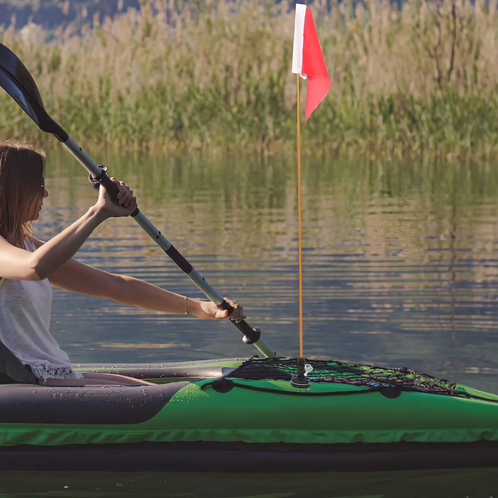 

1Set Professional Kayak Safety Flag Multifunction Boat Warning Flag Durable Stainless Steel Polyester Easy Install