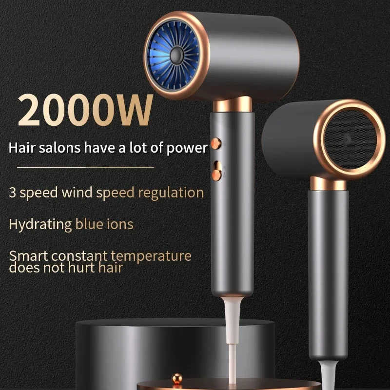 살롱 헤어 드라이어 2000W 전문 핫 콜드 에어 브러시 네거티브 이온 블로우 건조기 강력한 파워 5단 기어헤어드라이어블로우드라이어withcomb