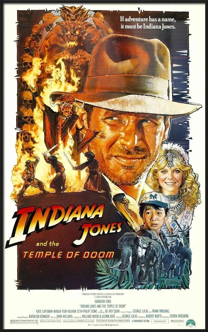 Indiana Jones and The Temple of Doom - Framed Movie Poster Print (Regular Style) (Size 27