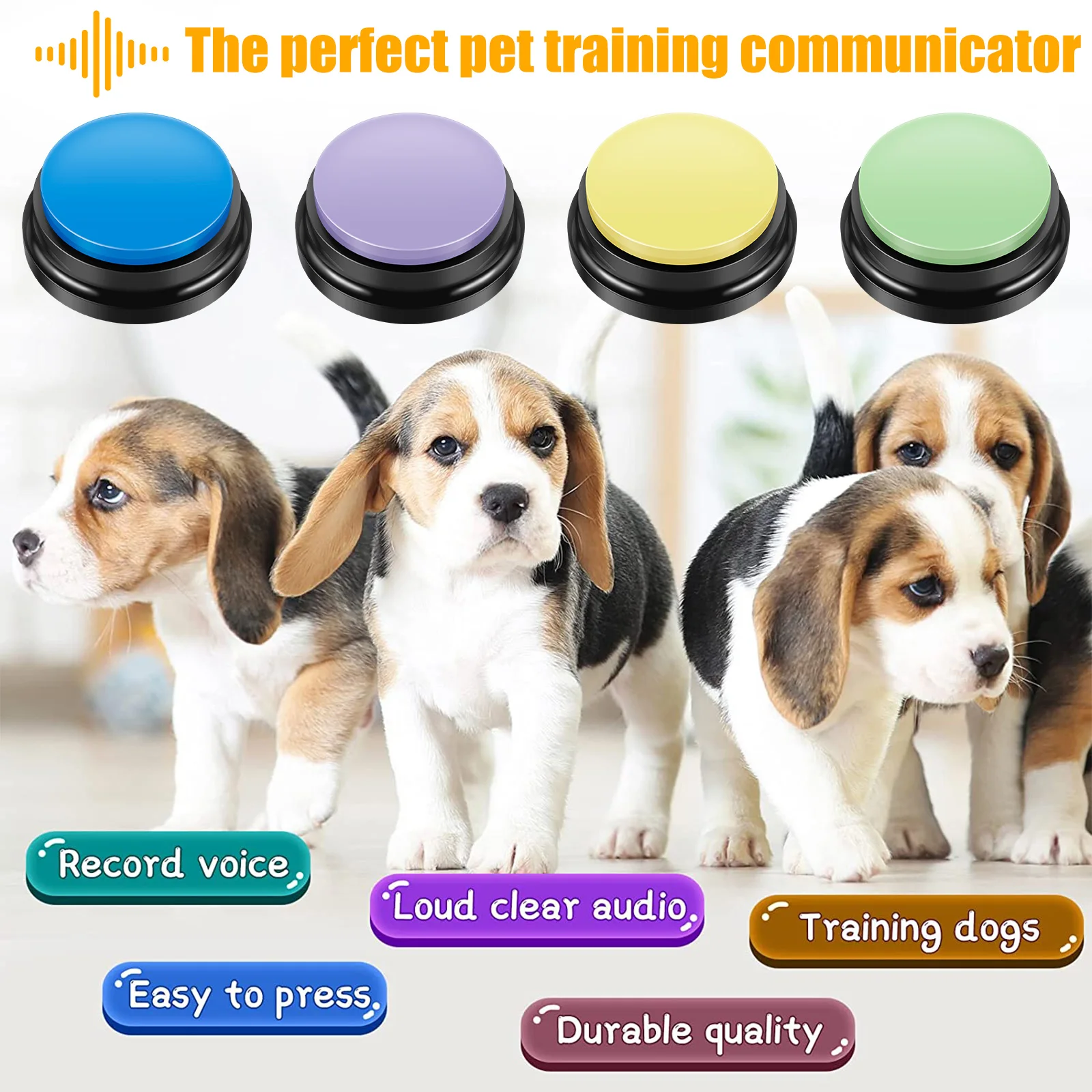 Voice Recording Button Pet Toys Dog Buttons for Communication Pet Training Buzzer Recordable Talking Button Intelligence Toy
