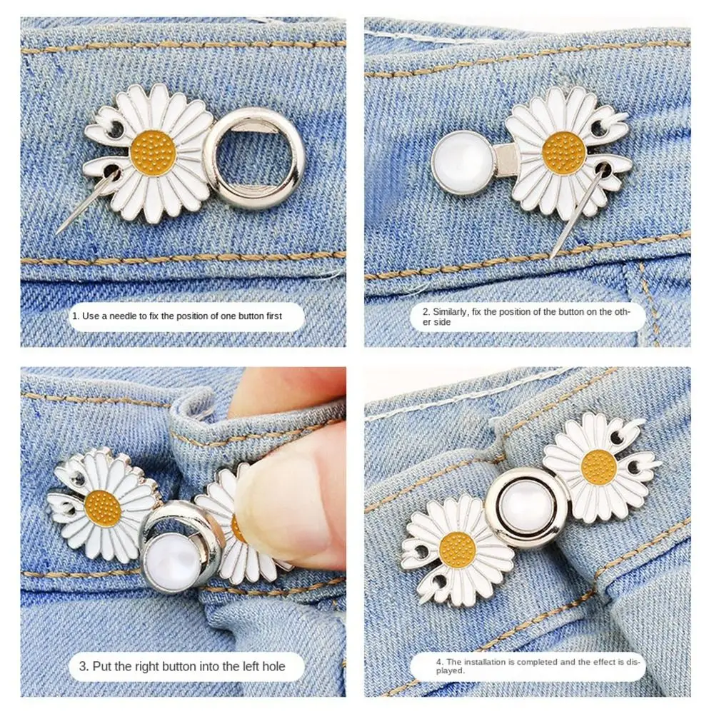 Clothing Accessories Waist Closing Button Metal Pins Removable Tighten Waist Button Adjustable Detachable Waist Clip Women