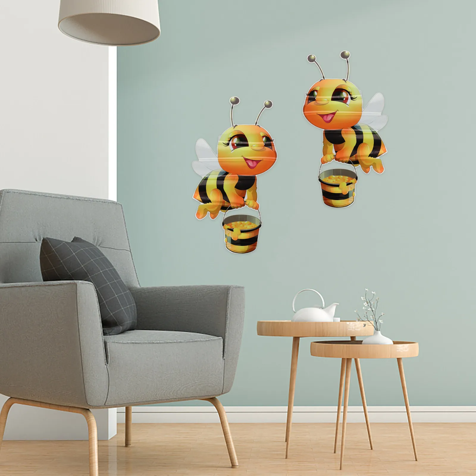 2 Pcs Peel and Stick Decals Wall Stickers for Bedroom Bee Cartoon Decor Classroom Decorations - view 6