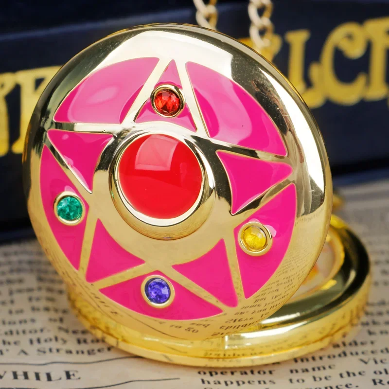 Anime Cosplay Necklace Pocket Watch Steampunk Watch with Chain Pendant Colck Pocket Watches for Women Girls Relogio Masculino