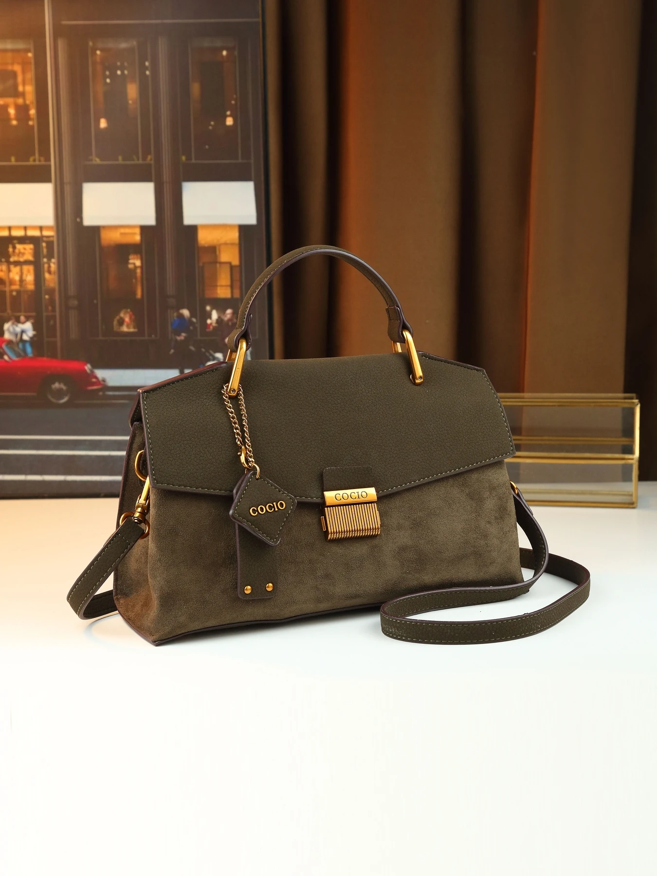 

Autumn and winter original bag women's lychee pattern high-end fashion shoulder messenger bag retro brown women's bag