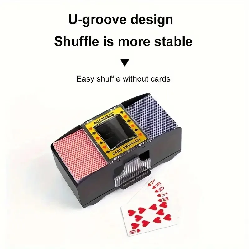 ألعاب لوحية لبطاقات البوكر الأوتوماتيكية، أوراق لعب تعمل بالبطارية لـ Shuffle 2 سطح السفينة، ألعاب بطاقات منزلية أوتوماتيكية لكرنك اليد #2
