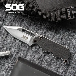 Sog instinct-ミニネック固定ナイフ、ポータブル戦術ポケットナイフ、自己防衛ハンドツール、EDCカッター、g10ハンドル、NB1002-CP