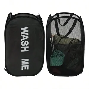 Keranjang Cucian Pop Up Jaring Portabel Bukaan Lebar Keranjang Cucian Hemat Ruang yang Dapat Dilipat Item Kamar Mandi Perjalanan Asrama 10 wadah cucian penjualan terbaik - №