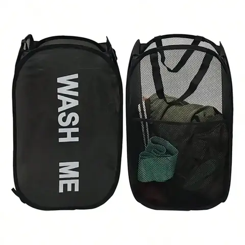 पोर्टेबल मेश पॉप अप लॉन्ड्री हैम्पर, चौड़ा खुलने वाला, सांस लेने योग्य, जगह बचाने वाला, खुलने वाला, कपड़े धोने का बास्केट, छात्रावास में यात्रा करने के लिए बाथरूम का सामान 6 best sales दीवार कपड़े धोने की टोकरी - №3