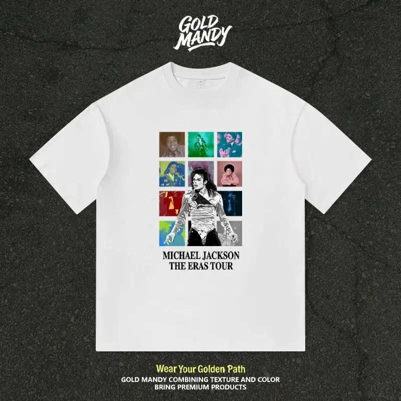 Michael Jackson MJ Life Photos Signature Print Pure Cotton T-Shirt Short Sleeve for Children & Adults Movie Legend Tee
