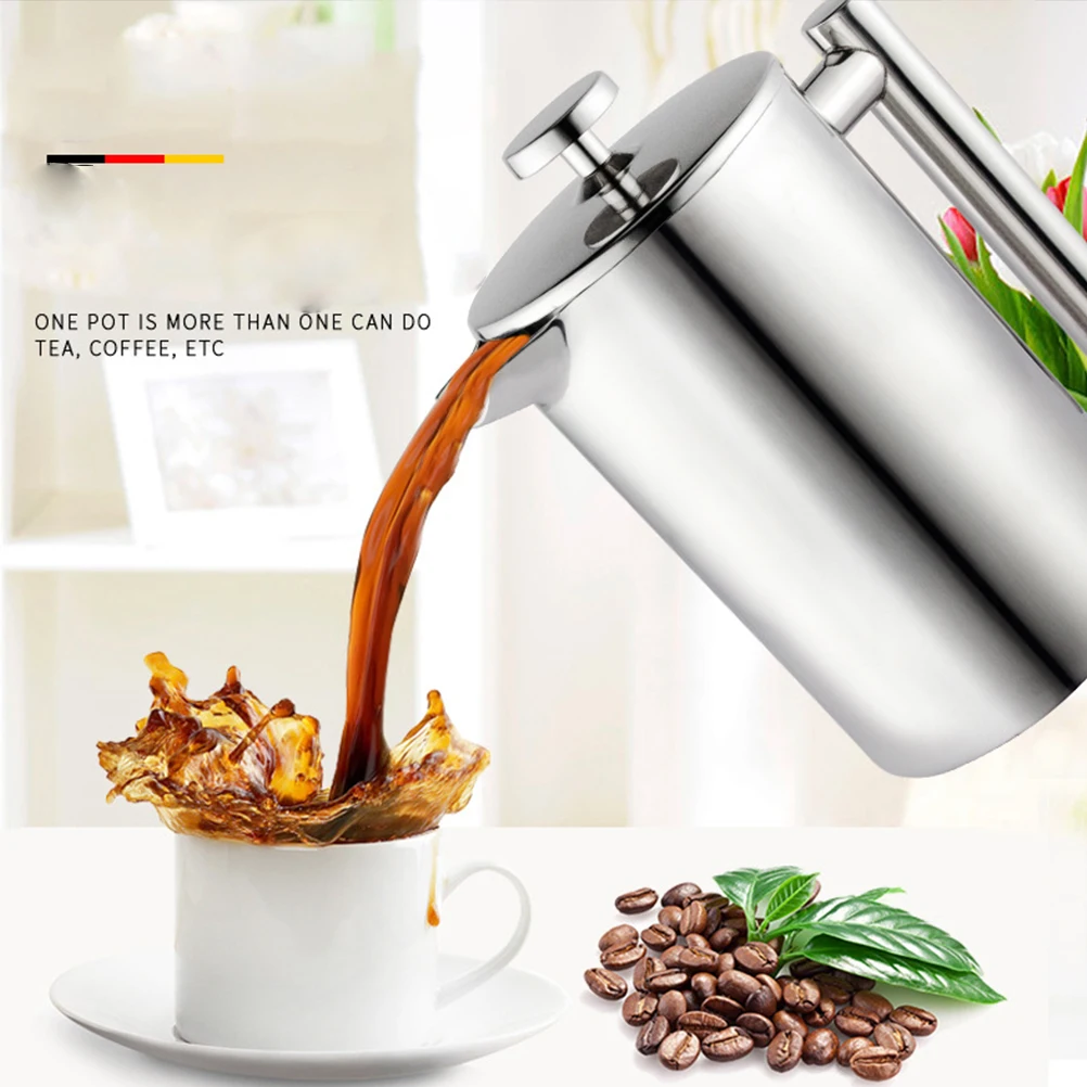 

Durable Stainless Steel Coffee Filter Pot Fashionable Multi Purpose Teapot With Infuser For Hot Cold Beverages 1000ml