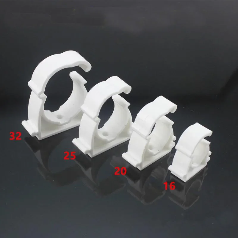 20pcs Plastic PPR Clamp Holder For Water Pipe Tube Fittings With Cover Diameter 16mm 20mm 25mm 32mm