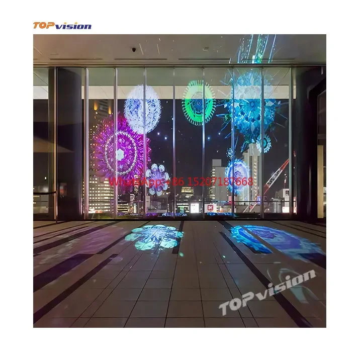 TOPvision Outdoor Indoor Ultra Transparent and Ultra Light Commercial Display Screen