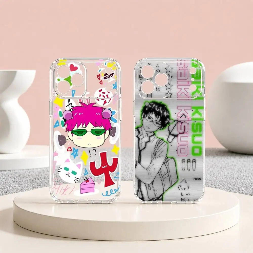 Hot Anime K-Kusuo Saiki  Phone Case For iPhone 17 16 15 14 13 12 11 Mini Pro Max Plus Transparent Cover