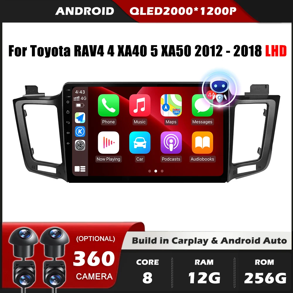 

Автомобильный радиоприемник Carplay для Toyota RAV4 4 XA40 5 XA50 2012 - 2018 LHD навигация GPS Android автомобильный Carplay экран No 2din DVD 5GWifi