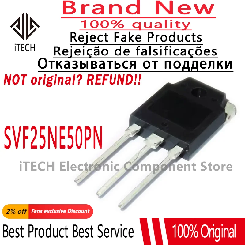 10PCS 100% New Original SVF25NE50PN 25NE50 TO-247 Field-effect Transistor