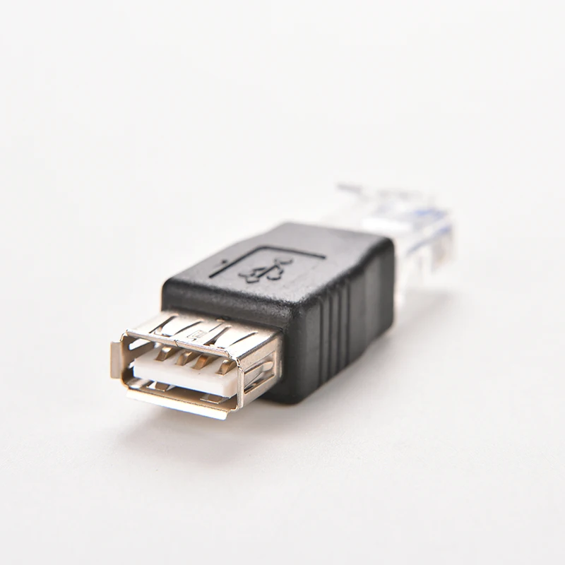 Black Portable USB A Female To Ethernet RJ45 Male To USB 2.0 AF A Female Adapter Connector Network Cable Ethernet Converter Plug