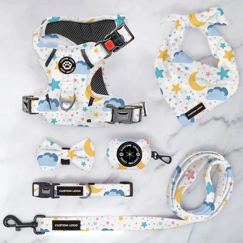 

Custom Pet Supplies Safety Dog Harness And Leash Reflective Adjustable No Pull Dog Harness Set Pet Accessories