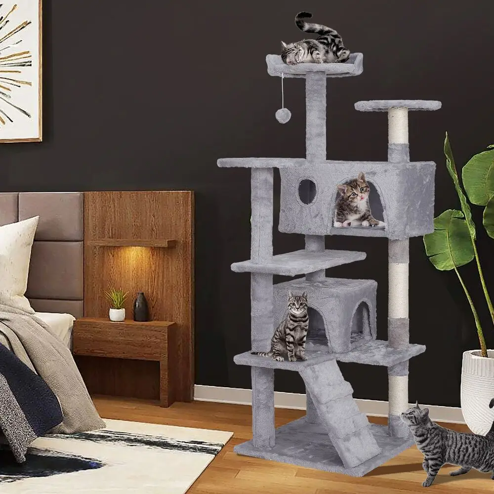

Cat Tree for Indoor Cats with Toys Cat Climbing Tower Kitten Play Light