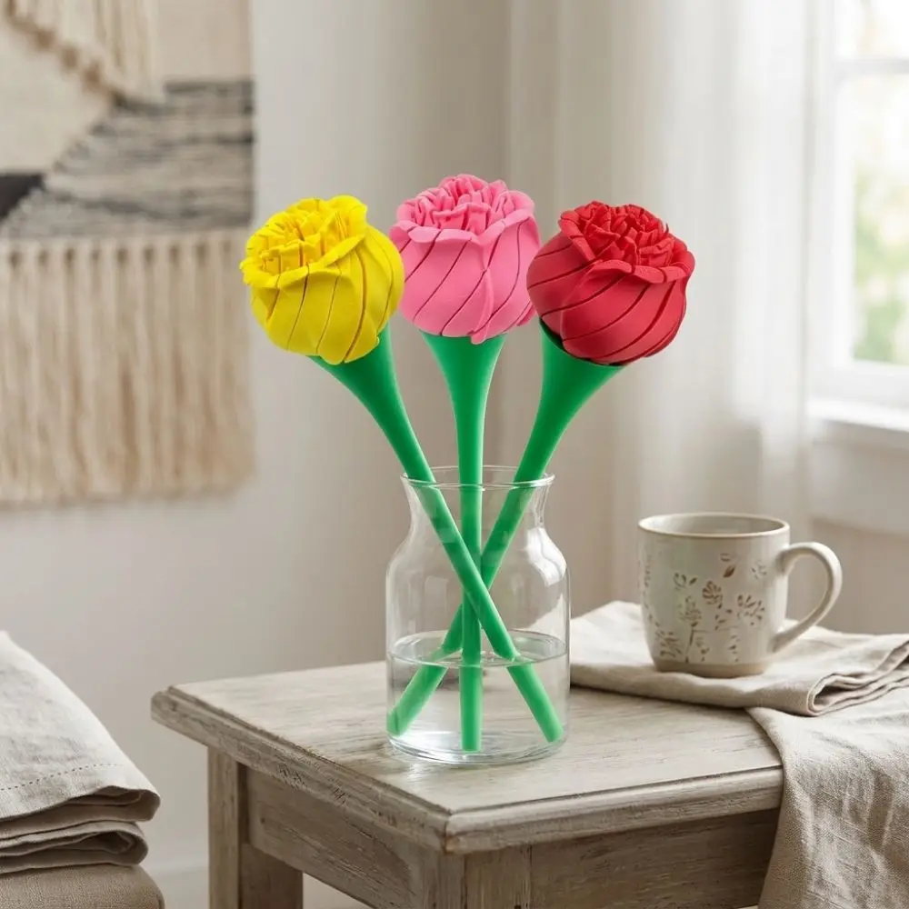 Bloom Flower 3D Printed Twist Rose Romantic Deformable Twist Flower Stress Handheld Novelty Gift Rose Desk Decor Office Desk