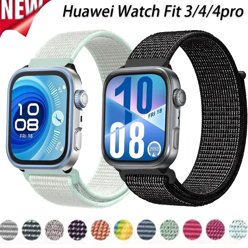 Atmungsaktives Nylon-Schlaufenarmband für Huawei Watch Fit 4 4 Pro Armband Ersatzarmband für Huawei Watch Fit 3/4pro Correa Gürtel
