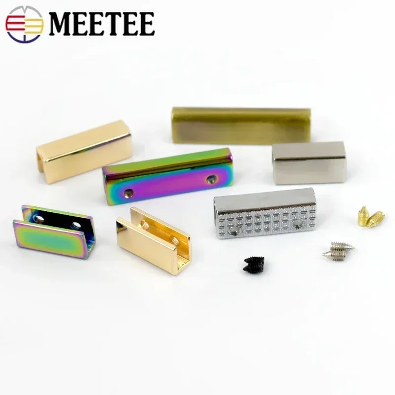 10/20Pcs 19-52mm Meetee Metal Clip Buckles Corner Screws Edges Protector Buckle Strap Cover Tail Clips Clasp Webbing End Stopper