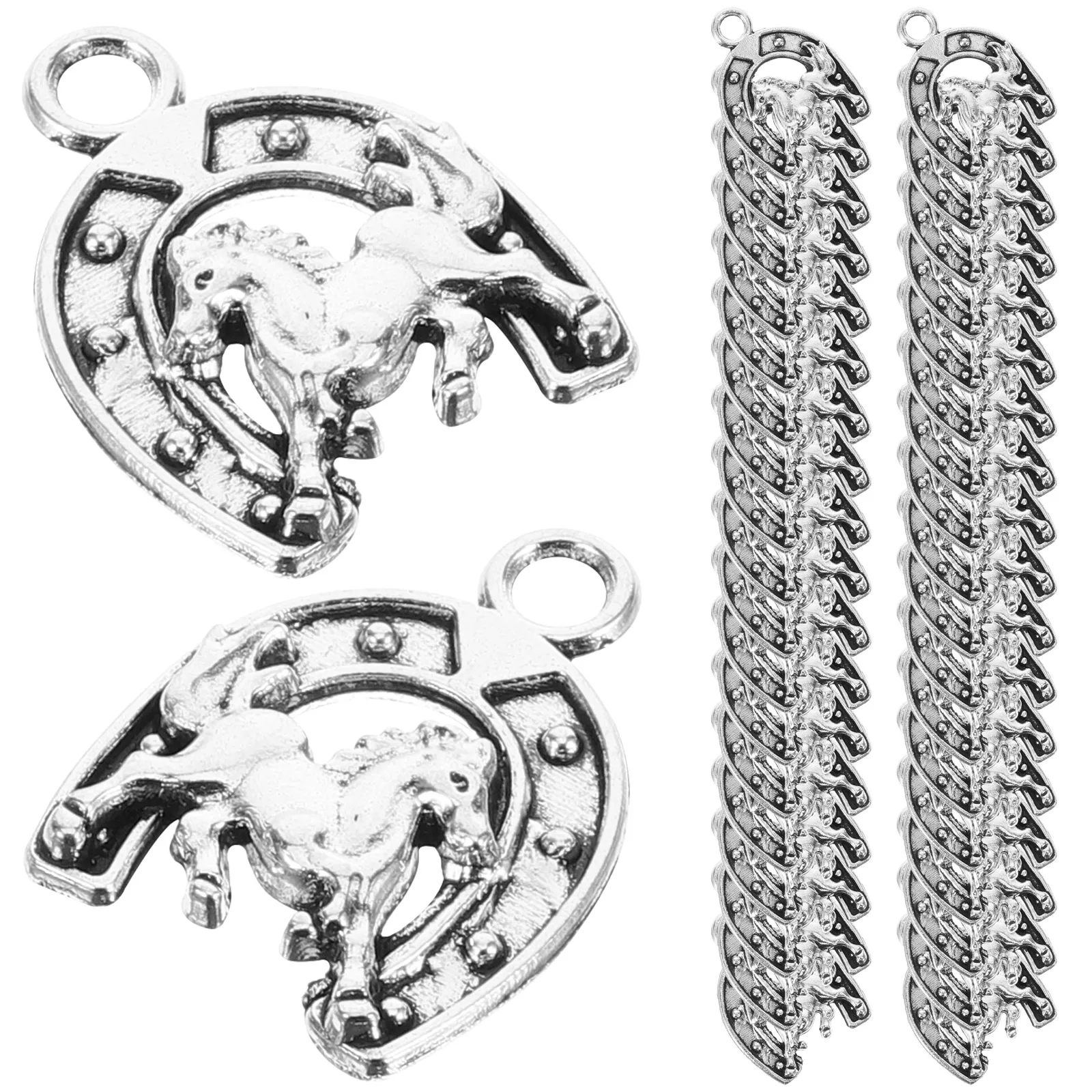 

50pcs Cowboy Horse Alloy Charms for Diy Jewelry Making Crafts Accessories Pendant Necklace Keychain Decorative