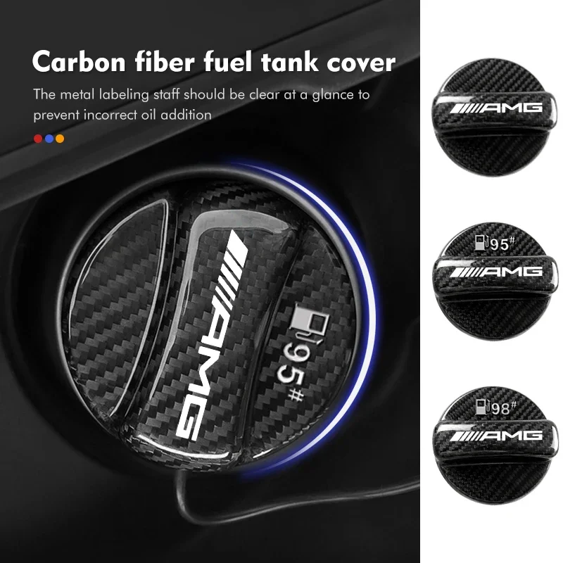 Cubierta de tanque de fibra de carbono, tanque de combustible de coche, tapa de aire de Gas y aceite, embellecedor para AMG A B C E S G clase W201 W210 W108 W205 W203 W204 C180