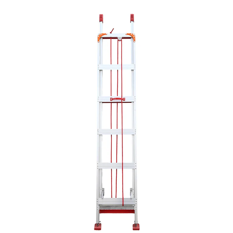 

Aluminum alloy telescopic ladder Single-sided elevator Aluminum ladder One-word household wall attic ladder Engineering telescop