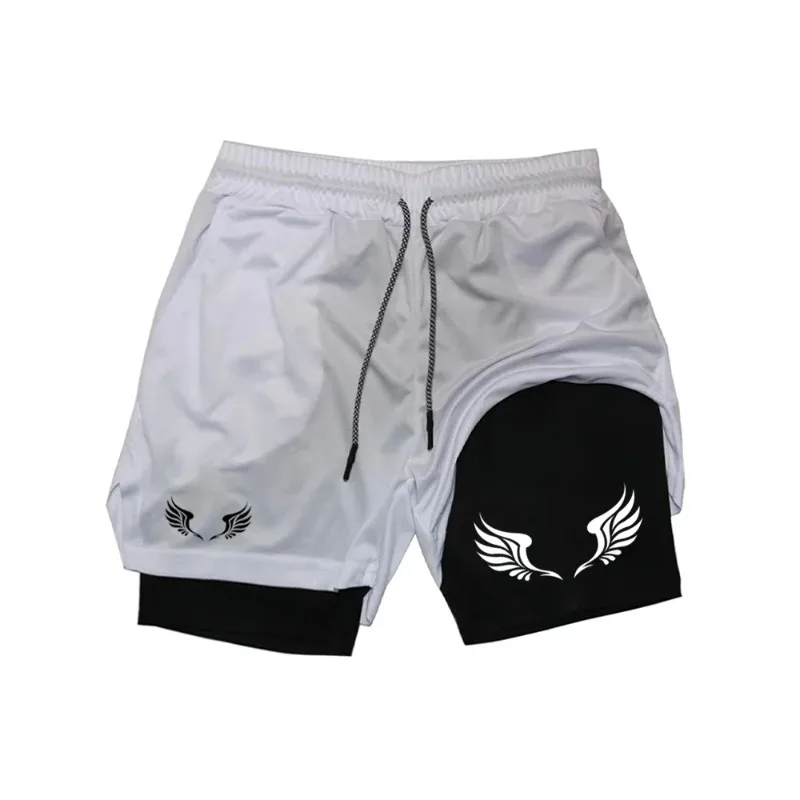 New Men's Running and Sports Shorts Gym Training 2-in-1 Quick drying Multi functional Double layered Promotion Latest Hot Sale