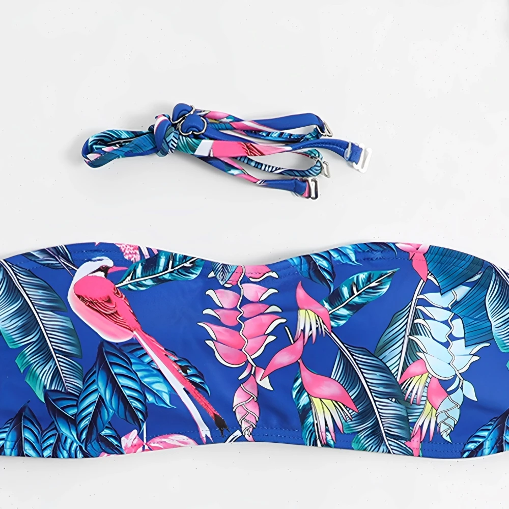 2024 Print Strapless Two Piece Bikini Set Women Swimwear Female Swimsuit Bathers Bathing Swimming Suit Beachwear Summer