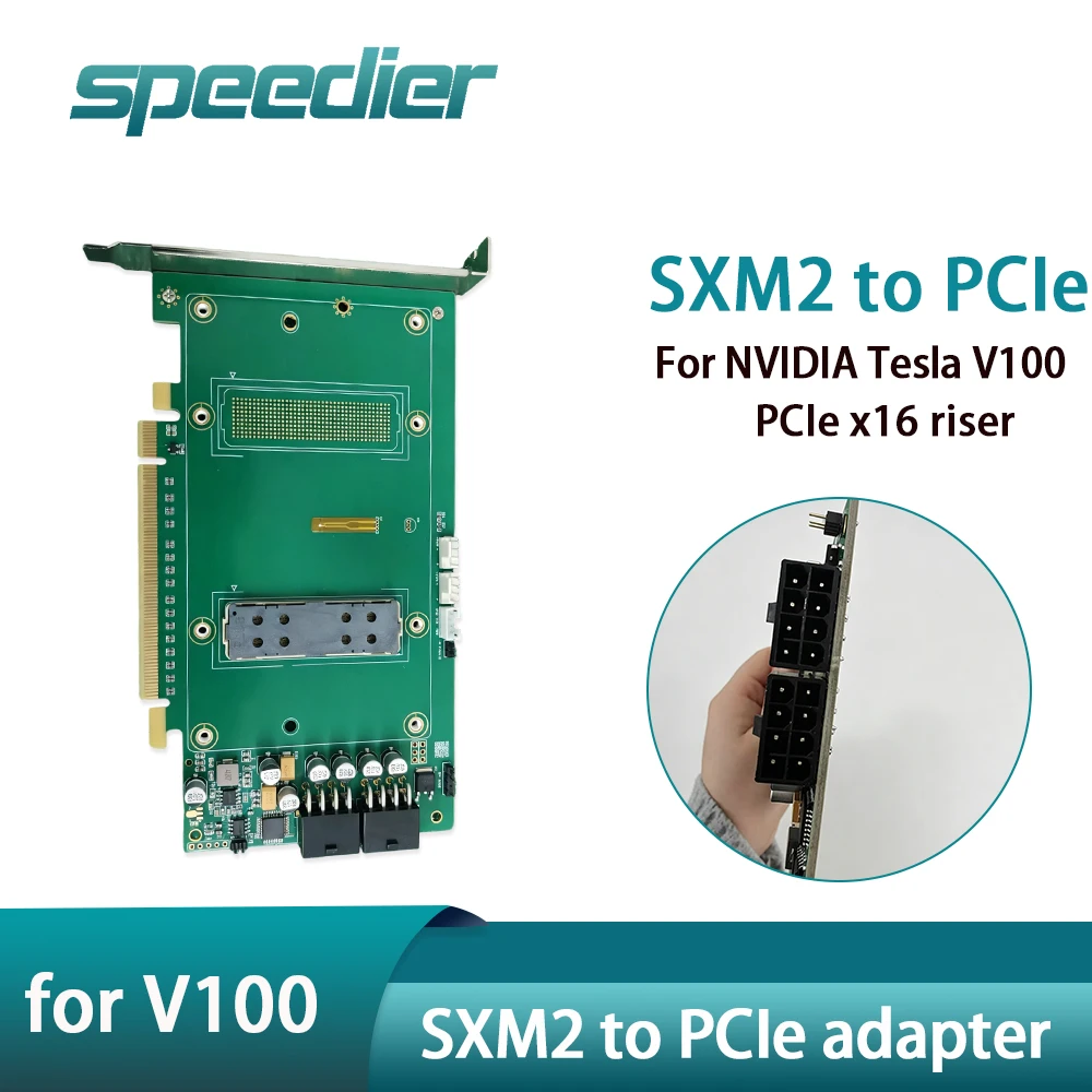 

SXM2 To PCIe Riser Adapter for NVIDIA Tesla V100 SXM2 16GB / 32GB GPU DIY Water/Air Cooling Converter Board
