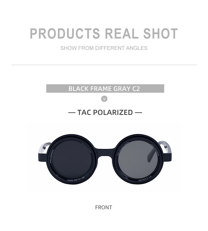 Polarisierte ND9 Verstellbare Dimm-Sonnenbrille für Herren 2026 Trendige Punk Runde Sonnenbrille UV400 Outdoor-Schutz Anglerbrille mit Filter – Detail 14