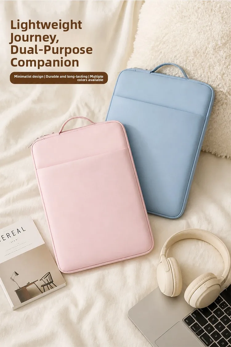 PU-Leder Laptop-Handtasche 11-15,6 Zoll Wasserdichte Hülle für Notebooks mit Plüschfutter – Detail 11