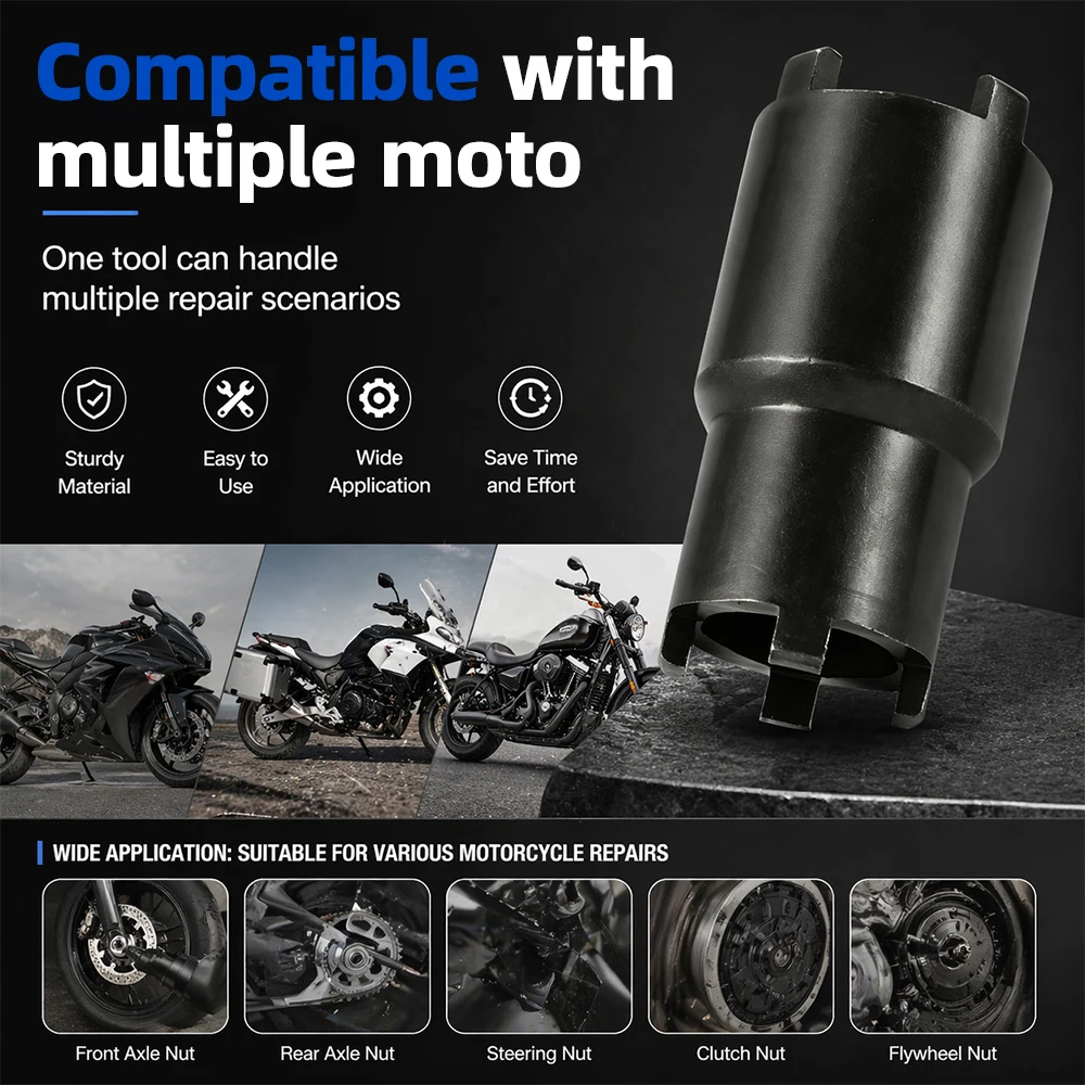 Motorcycle Nut Removal Tool Black Double-Headed Clutch Lock Nut Wrench Moto Repair Tools For KTM Yamaha HONDA Suzuki Kawasaki