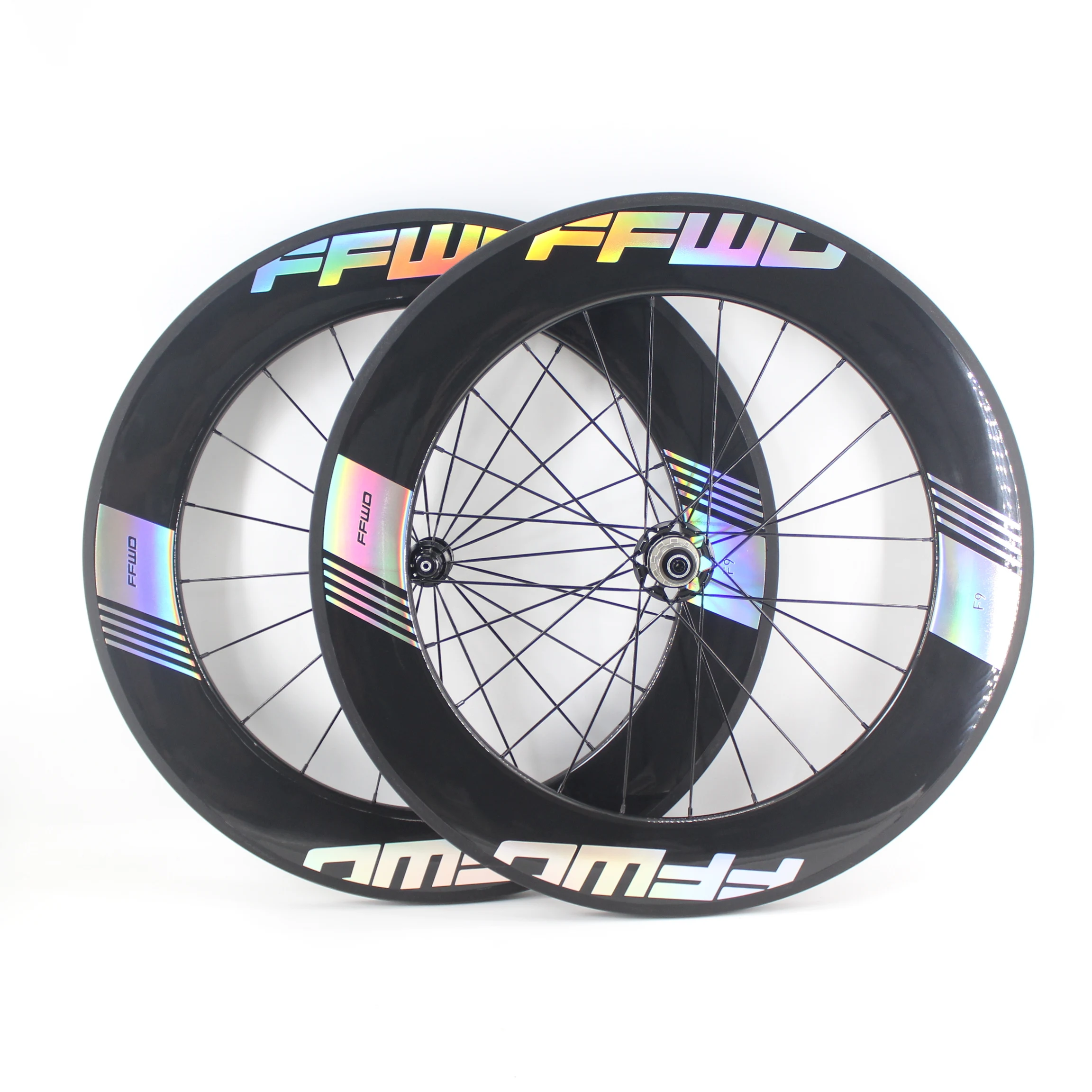 Neuestes farbenfrohes 700C Rennrad Aero UD Vollcarbon-Faser Tubular Clincher Tubeless V/C Felgenbrems-Carbon-Fahrrad-Laufradsatz