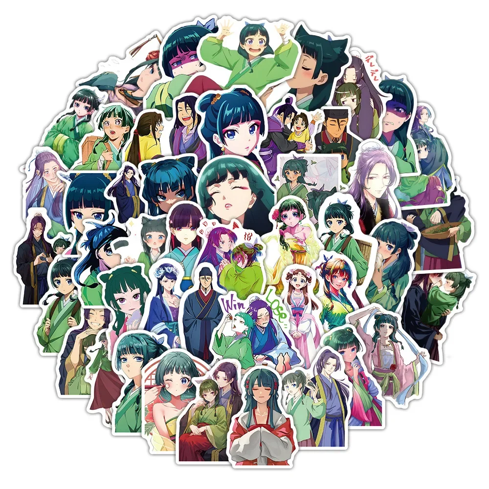 10/53Pcs Cartoon Anime The Whispering of Medicine Girl Decorative Stickers Student DIY Stationery Notebook Phone Guitar Sticker