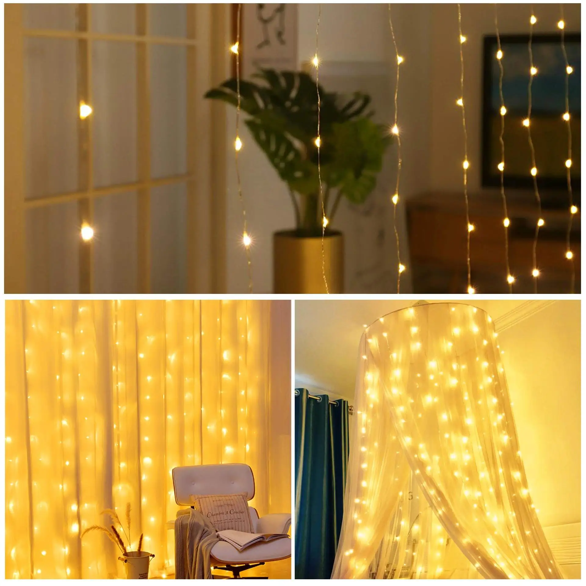 Gancio tenda LED fata String Lights Festival decorazione natalizia illuminazione natalizia per la casa regalo camera da letto 2024 capodanno Decor