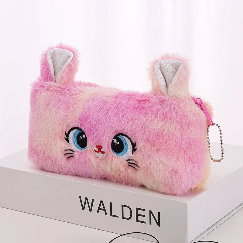 Kawaii Cat Plush Large-Capacity Pencil Bag image