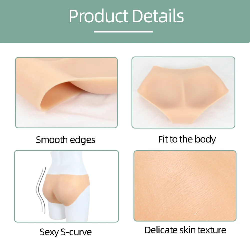 Fashion Sexy Natural Silicone Women High Buttock Bodybuilding Body Shaping Shorts Trangle Pant Seamless Waterproof 1.8cm Thicker