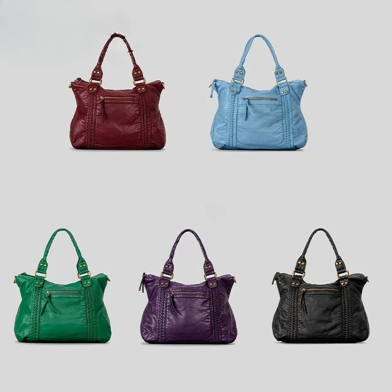 

Сумка через плечо Y2K Spicy Girl, винтажная, из мягкой состаренной кожи, мотоциклетная сумка, вместительная сумка